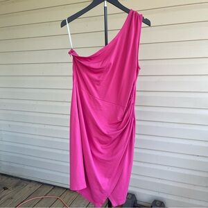 Grace Karin Fuchsia One-Shoulder Dress